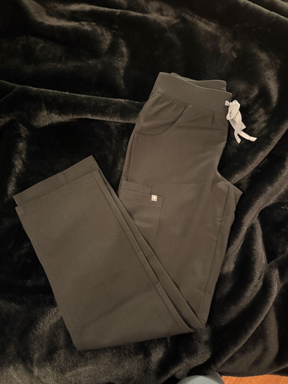 FIGS Kade Cargo Scrub Pants XS Black